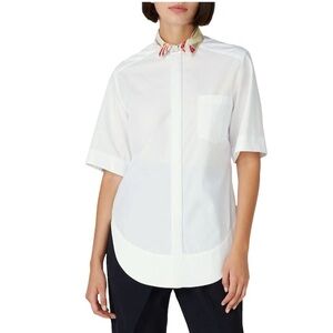 Haider Ackermann White Cotton short sleeve button down shirt top
